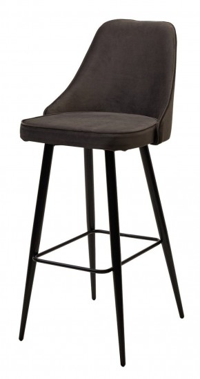 Барный стул NEPAL-BAR ГРАФИТ #14, велюр/ черный каркас (H=78cm) М-City в Заречном - zarechnyy.mebel-74.com | фото