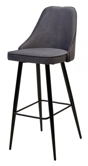 Барный стул NEPAL-BAR СЕРЫЙ #27, велюр/ черный каркас (H=78cm) М-City в Заречном - zarechnyy.mebel-74.com | фото