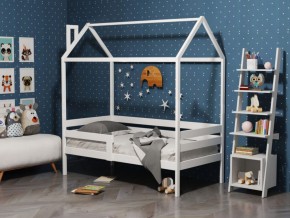 Детская кровать-домик из массива березы Соня-6 (800*1600) Белый/Лак в Заречном - zarechnyy.mebel-74.com | фото