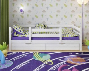 Детская кровать из массива березы Соня-5 (Белый/Лак) в Заречном - zarechnyy.mebel-74.com | фото