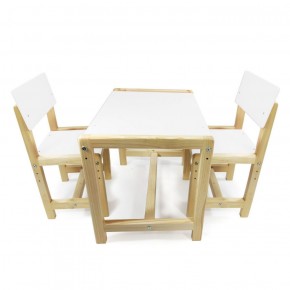 Детский растущий комплект стол и два стула  Я САМ "Лофт" (Белый, Сосна) в Заречном - zarechnyy.mebel-74.com | фото