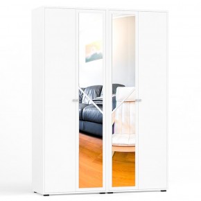 Камелия Шкаф 4-х створчатый, цвет белый, ШхГхВ 160х48х220 см., универсальная сборка, можно использовать как два отдельных шкафа в Заречном - zarechnyy.mebel-74.com | фото