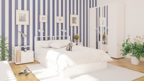 Камелия спальня № 7 Кровать 900 + Стол косметический + Зеркало + Комод, цвет белый, сп.м. 900х2000 мм., б/м, основание есть в Заречном - zarechnyy.mebel-74.com | фото
