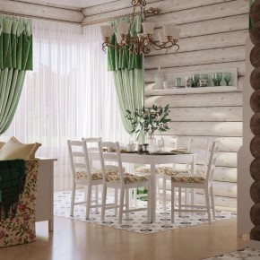 Комлект Вествик обеденный стол и четыре стула, массив сосны, цвет белый в Заречном - zarechnyy.mebel-74.com | фото