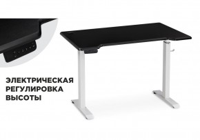 Компьютерный стол Маркос с механизмом подъема 120х75х75 черная шагрень / белый в Заречном - zarechnyy.mebel-74.com | фото