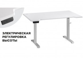 Компьютерный стол Маркос с механизмом подъема 140х80х75 белый / шагрень белая в Заречном - zarechnyy.mebel-74.com | фото