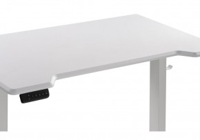 Компьютерный стол Маркос с механизмом подъема 140х80х75 белый / шагрень белая в Заречном - zarechnyy.mebel-74.com | фото
