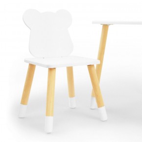 Комплект детской мебели стол и два стула Мишутка (Белый/Белый/Береза) в Заречном - zarechnyy.mebel-74.com | фото