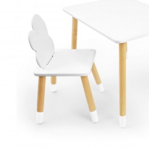 Комплект детской мебели стол и два стула Облачко (Белый/Белый/Береза) в Заречном - zarechnyy.mebel-74.com | фото