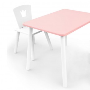 Комплект детской мебели стол и стул Корона (Розовый/Белый/Белый) в Заречном - zarechnyy.mebel-74.com | фото