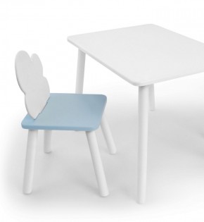 Комплект детской мебели стол и стул Облачко (Белый/Голубой/Белый) в Заречном - zarechnyy.mebel-74.com | фото