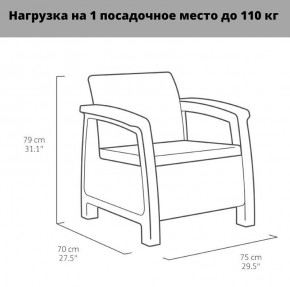 Комплект мебели Корфу Рест (Corfu Rest - without table) капучино-песок в Заречном - zarechnyy.mebel-74.com | фото