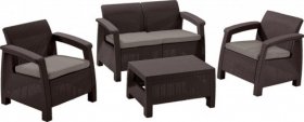 Комплект мебели Корфу сет (Corfu set) коричневый - серо-бежевый * в Заречном - zarechnyy.mebel-74.com | фото