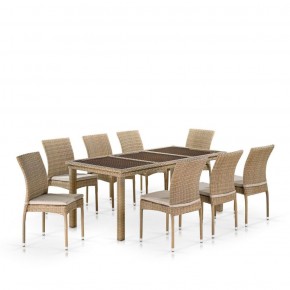 Комплект плетеной мебели T365/Y380B-W65 Light Brown (8+1) в Заречном - zarechnyy.mebel-74.com | фото