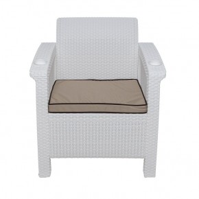 Комплект уличной мебели Yalta Premium Terrace Set (Ялта) белый (+подушки под спину) в Заречном - zarechnyy.mebel-74.com | фото