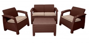 Комплект уличной мебели Yalta Premium Terrace Set (Ялта) шоколадый (+подушки под спину) в Заречном - zarechnyy.mebel-74.com | фото