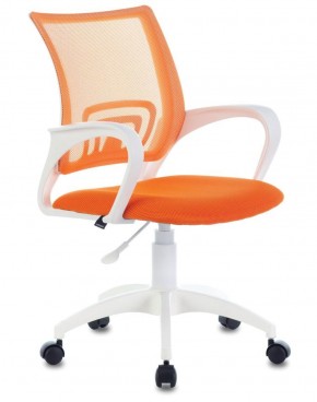 Кресло BRABIX "Fly MG-396W", пластик белый, сетка, оранжевое, 532401, MG-396W_532401 в Заречном - zarechnyy.mebel-74.com | фото