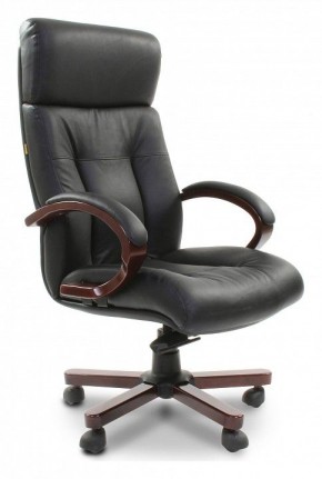 Кресло для руководителя Chairman 421 черный/орех темный, черный в Заречном - zarechnyy.mebel-74.com | фото