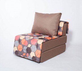 Кресло-кровать бескаркасное Харви (коричневый-геометрия браун) в Заречном - zarechnyy.mebel-74.com | фото