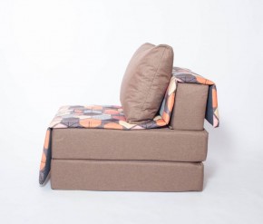 Кресло-кровать бескаркасное Харви (коричневый-геометрия браун) в Заречном - zarechnyy.mebel-74.com | фото