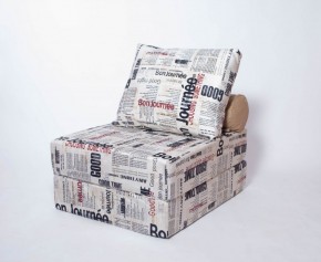Кресло-кровать-пуф бескаркасное Прайм (Газета) в Заречном - zarechnyy.mebel-74.com | фото