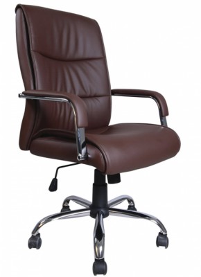 Кресло офисное BRABIX "Space EX-508" (экокожа, хром, коричневое) 531164 в Заречном - zarechnyy.mebel-74.com | фото