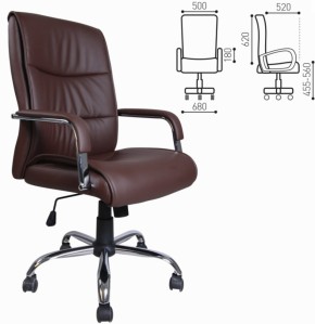 Кресло офисное BRABIX "Space EX-508" (экокожа, хром, коричневое) 531164 в Заречном - zarechnyy.mebel-74.com | фото