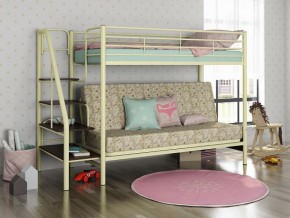 Кровать двухъярусная с диваном "Мадлен-3" (Белый/Фиолетовы) в Заречном - zarechnyy.mebel-74.com | фото