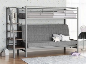 Кровать двухъярусная с диваном "Мадлен-3" (Серый/Серый) в Заречном - zarechnyy.mebel-74.com | фото