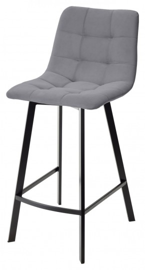 Полубарный стул CHILLI-QB SQUARE серый #27, велюр / черный каркас (H=66cm) М-City в Заречном - zarechnyy.mebel-74.com | фото