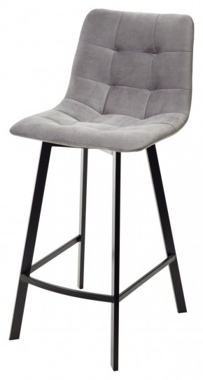 Полубарный стул CHILLI-QB SQUARE светло-серый #26, велюр / черный каркас (H=66cm) М-City в Заречном - zarechnyy.mebel-74.com | фото
