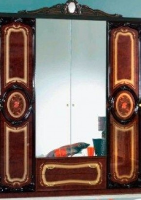 Шкаф 4-х дверный с зеркалами (01.144) Роза (могано) в Заречном - zarechnyy.mebel-74.com | фото