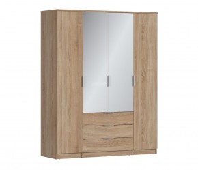 Шкаф 4х дверный с зеркалами Николь СБ-2595/1 (Дуб Сонома) в Заречном - zarechnyy.mebel-74.com | фото