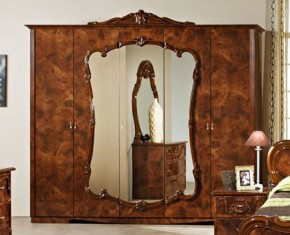 Шкаф 5-и дверный с зеркалами (20.145) Тициана (орех) в Заречном - zarechnyy.mebel-74.com | фото