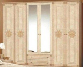 Шкаф 6-и дверный с зеркалами (02.146) Рома (беж) в Заречном - zarechnyy.mebel-74.com | фото