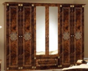 Шкаф 6-и дверный с зеркалами (02.146) Рома (орех) в Заречном - zarechnyy.mebel-74.com | фото