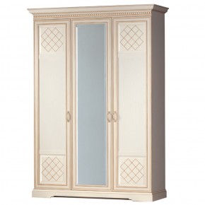 Шкаф для одежды 3-дверный №800 Парма кремовый белый в Заречном - zarechnyy.mebel-74.com | фото