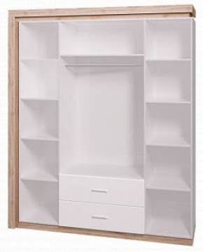 Шкаф для одежды с ящиками 4-х створчатый с зеркалом Люмен 16 в Заречном - zarechnyy.mebel-74.com | фото