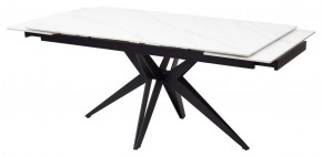 Стол FORIO 160 MATT WHITE MARBLE SOLID CERAMIC / BLACK, ®DISAUR в Заречном - zarechnyy.mebel-74.com | фото