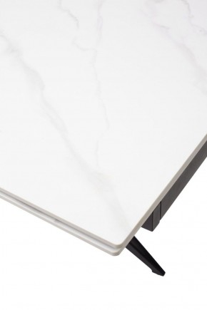 Стол FORIO 160 MATT WHITE MARBLE SOLID CERAMIC / BLACK, ®DISAUR в Заречном - zarechnyy.mebel-74.com | фото