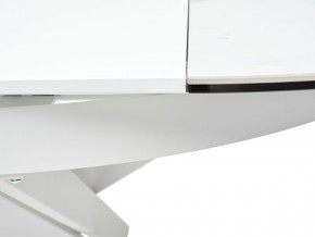 Стол TRENTO 120 HIGH GLOSS STATUARIO Белый мрамор глянцевый, керамика/ белый каркас, ®DISAUR в Заречном - zarechnyy.mebel-74.com | фото